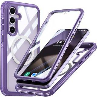 Samsung Galaxy S24 FE Magnetisk Cover med Skærmbeskyttelse Hærdet Glas - MagSafe-kompatibel - Lilla