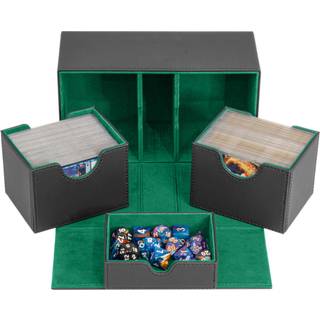Holdbar dobbeltd?kboks med terningbakke - MTG Deck Box Commandervenlig - Beskytter 200+ dobbelt ?rmerskort - designet til MTG -kommandant Deck Bo