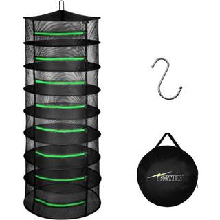 Ipower 2ft 4-lags hængende urtemesh tørstativ sammenfoldeligt tørringsnet med lynlåse tunge ring til hydroponisk plantefri opbevaringspose og kro
