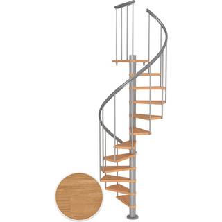 DOLLE Montreal CLASSIC 2 spindeltrappe, Ø120 cm, pearl grey/olieret eg - 11 trin