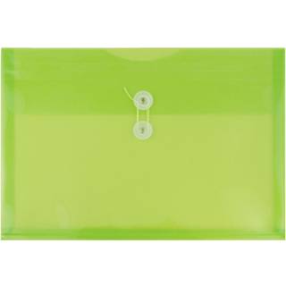 JAM PAPIR Plastkonvolutter med knap- og snorelukning - Brevhfte - 9 3/4 x 13 - Limegrn - 12/Pak