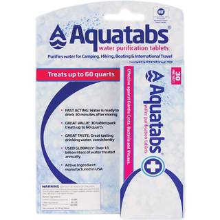 Aquatabs 49 mg vandrensningstabletter (30 pakke). Vandfiltreringssystem til vandrende backpacking camping n?dsituationer overlevelse og hjemmebru