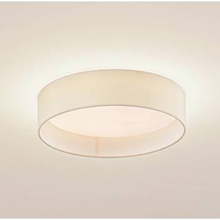 Lindby LED-loftlampe Eilif, stof, hvid, Ø 40 cm, CCT