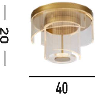 Searchlight Loftslampe Deco, dæmpbar, Messing/guld, Stue/spisestue, Metal