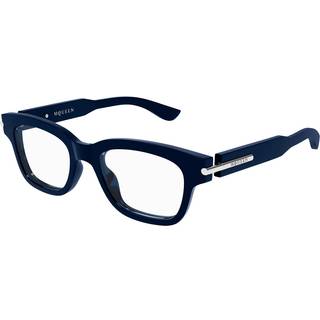 Alexander McQueen Unisex Alexander McQueen AM0497O 004 Optiske stel Acetat Blå Transparent Firkantet