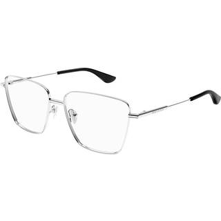 Alexander McQueen Kvinde Alexander McQueen AM0503O 001 Optiske stel Metal Sølv Transparent Firkantet - Sølv