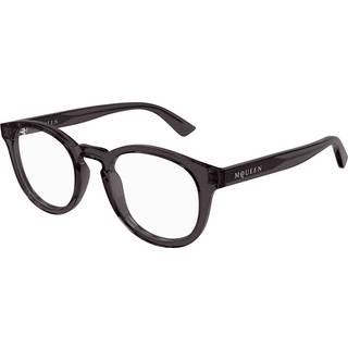 Alexander McQueen Unisex AM0514O 003 Optiske stel Acetat Grå Transparent Rund