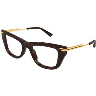 Bottega Veneta Unisex Bottega Veneta BV1370O 002 Optiske stel Acetat Havana Transparent Firkantet