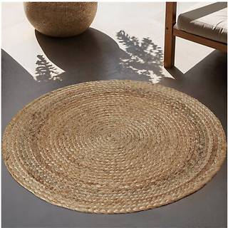 Håndvævet tæppe Glim af jute, boho-stil,rund - Ø 60 cm