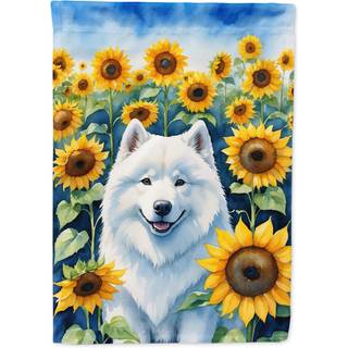 Caroline's Treasures DAC6154CHF Samoyed i Sunflowers House Flag Large Porch Sleeve Pole dekorativ uden