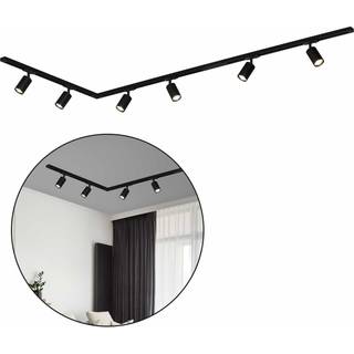 Skinnesystem RAIL 230 V sort 6 spots 2,25 m hjørnestik