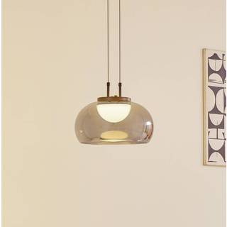 Lucande LED-hængelampe Dain, 1 lyskilde, røggrå, glas