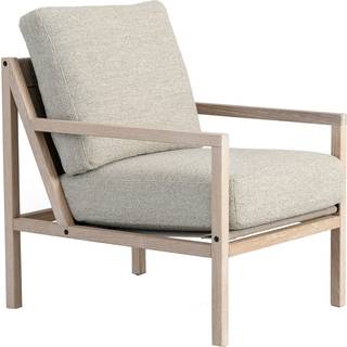 Jonas Ihreborn Seventy Five Wood Lænestol Hvidpigmenteret Eg / - Lænestole Bouclé Sand - SEFFEWL-BAR2