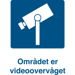 Området er videoovervåget - Plast - 210 x 297 mm