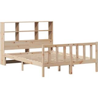 Seng Med Reol Uden Madras Massivt Fyrretræ - Naturfarvet / 160 x 200 cm