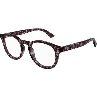 Alexander McQueen Unisex AM0514O 002 Optiske stel Acetat Havana Transparent Rund