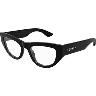 Alexander McQueen Kvinde Alexander McQueen AM0512O 001 Optiske stel Acetat Sort Transparent Cat Eye