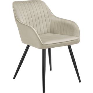 Stol Marilyn, velour, quiltet - creme/sort,pr. stk.