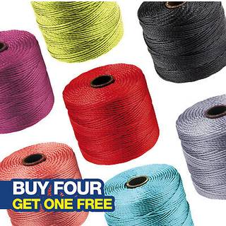 Beadsmith S-Lon #18 nylon-ledning- TEX210 .5 mm diameter 3-lags snoet og bundet 77 yard spole- sort farve- til streng perleh?k