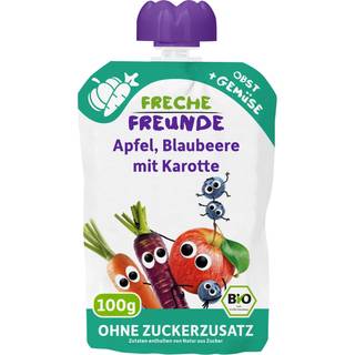 Freche Freunde Økologisk mos med æble, blåbær, gulerod 109.50 DKK/1 kg (6 x 100.0g)