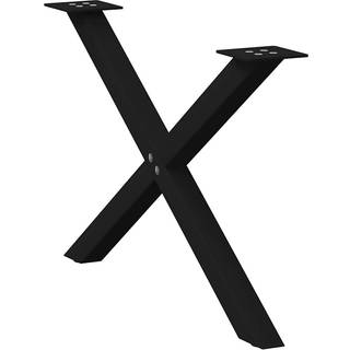 Spisebordsben X-Formet 70X(72-73) Cm Stål Sort - 2 / 70 x (42-43) cm (40 mm)
