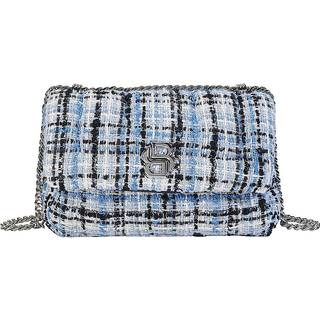 Flerfarvet skuldertaske i tweed med dobbelt B-monogram