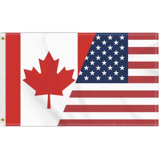 3? 5 ft USA Canada Friendship Flag Stor 150D America Canadian Outdoor Banner Double Side Printing American Decor til Patio Garden med messinggrug