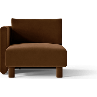 Dase Sofa Chaise Longue Left - Rich Velvet - Soft Brown