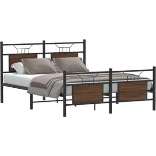 Sengeramme Uden Madras Konstrueret Træ Brunt Eg Brun Eg - med hovedgærde og fodgærde / 140 x 200 cm