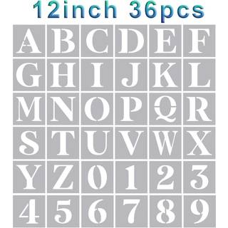 Brev stencils 12 tum alfabet stencils för målning på tränummer bokstäver stencil för väggritning mallar för konst hantverk heminredning