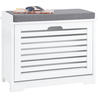 SoBuy Skobænk med Skohylde - Hvid, 60x49x29 cm