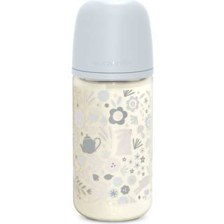 Suavinex Wonderland SX Pro Physiological Anti-Colic Glass glassutteflaske M Medium Flow 3 m+ Liberty Blue 240 ml - 240 ml