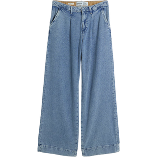 River Island River Island Blue Mid Rise Tailored Baggy Jeans