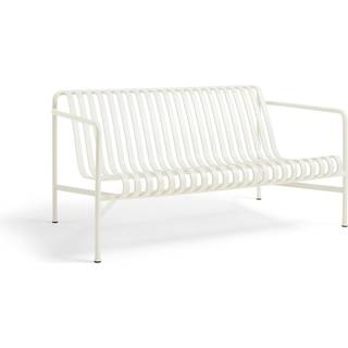 HAY - Palissade cord loungegruppe med loungesofa, 2 loungestole & lavt trædgårdsbord cream white - Udendørs loungegrupper