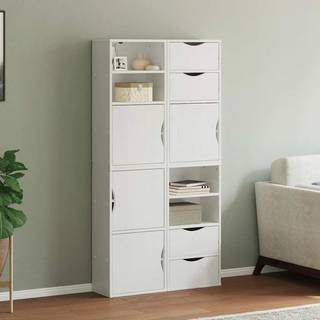 Sidekabinetter Odda 40X24X79 Cm Massivt Fyrretræ - Hvid / 4 shelves 4 drawers