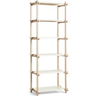 HAY Woody Shelving Soaped Oak Frame Column High Almond White