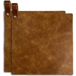 Grydelapper 2-pack – læder (Brun)