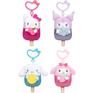 Hello Kitty og Friends 4-Pack Popsicle Clip-On Plush med Hello Kitty Kuromi My Melody and Cinnamoroll med unikke bue klip-officielt licenseret Sa