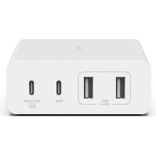 Belkin 108W GaN 4-Port Universal oplader (hvid) - På lager i butik