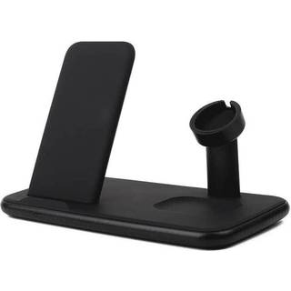 GEAR Wireless Tripple QI Charger USB-C Port 20W tot. Black Mobile/Watch/Airpods