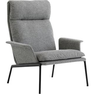 &Tradition Muno Ln17 Loungestol Høj Ryg Med Armlæn Warm Black / Hallingdal 0126 - Lænestole Ny Uld Grå - 139904A235A016A314