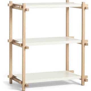 HAY Woody Shelving Soaped Oak Frame Column Low Almond White