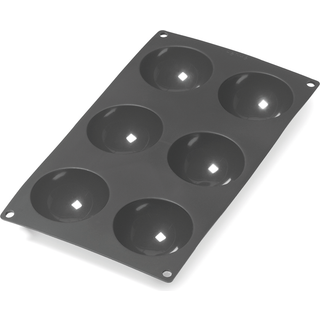 6st Semi-sphere silikoneform, sort