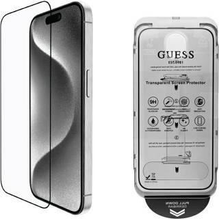 iPhone 16 Pro Guess 2.5D Skærmbeskyttelse Hærdet Glas - 9H - sort kant