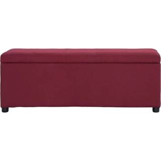 bænk med opbevaringsrum 116 cm polyester rødvinsfarvet