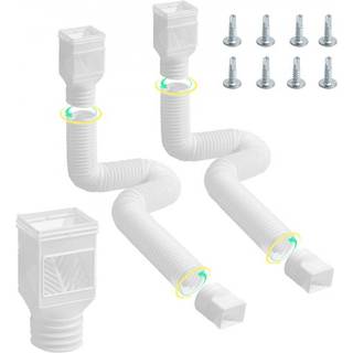 VeVor Rain Rutter DownSpout Extensions 2-Pack Flexible DownSpout Extender Down Pout Drain Extension Extensionerbar från 22 """" till 63 """" Rutter E