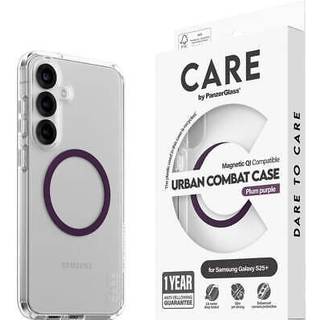 CARE by PanzerGlass Samsung Galaxy S25+ (Plus) FLAGSHIP Urban Combat Cover - Qi Kompatibel - Gennemsigtig / Plum Purple