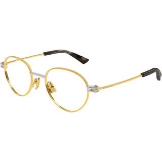 Bottega Veneta Unisex BV1382O 002 Optiske stel Metal Guld Transparent Rund