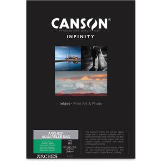 Canson Arches Aquarelle Rag (Pure White) 310 - A3+, 25 ark
