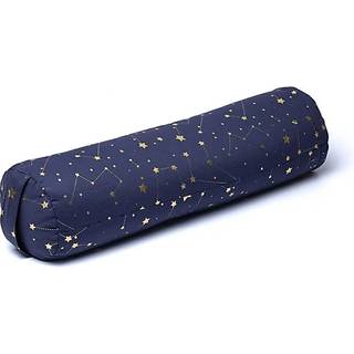 Yogi & Yogini Økologisk Yogapølle m. Boghvedeskaller i Mørkeblå , Stjernenat - 16 x 60 cm.